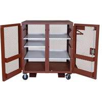 Mobile Mesh Cabinet, Steel, 37 Cubic Feet, Red Equipment World