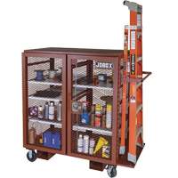 Mobile Mesh Cabinet, Steel, 37 Cubic Feet, Red Equipment World