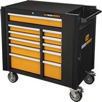 Powered Tool Cart, 11 Drawers, 42-1/2" W x 24-7/16" D x 41" H, Black/Orange Equipment World