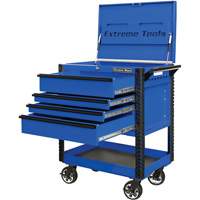 EX Deluxe Series Tool Cart, 4 Drawers, 22-7/8" L x 33" W x 44-1/4" H, Blue TER031 | Equipment World