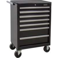 Industrial Tool Cart, 7 Drawers, 27" W x 18-3/4" D x 39" H, Black Equipment World