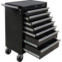 Industrial Tool Cart, 7 Drawers, 27" W x 18-3/4" D x 39" H, Black Equipment World