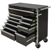 Industrial Tool Cart, 11 Drawers, 41" W x 18-3/4" D x 39-1/3" H, Black Equipment World