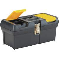 2000 Series Tool Box with Tray, 16" W x 7-1/10" D x 8-1/10" H, Black/Yellow Equipment World