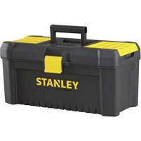Essential&reg; Tool Box with Tray, 16" W x 8" D x 7-3/10" H, Black/Yellow Equipment World
