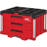 Packout 3-Drawer Tool Box, 16-1/3" x 14-1/3" x 22-1/5", Black/Red Equipment World