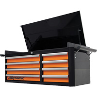 Top Chest, 42" W, 8 Drawers, Black/Orange Equipment World
