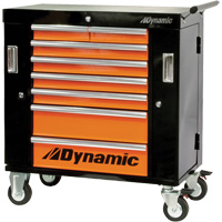 Roller Cabinet, 8 Drawers, 36" W x 18" D x 39-1/4" H, Black/Orange TER178 | Equipment World
