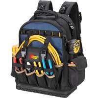 Molded Base Tool Backpack, 18" L x 13" W, Black/Blue, Ballistic/Polyester Equipment World