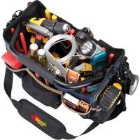 Boîte &agrave; outils ouverte &agrave; base moul&eacute;e, Polyester balistique, 17 pochettes, Noir/Bleu Equipment World