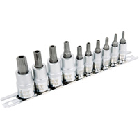 SS1438-10TB 10-Piece 1/4" & 3/8" Drive Tamperproof TORX&reg; Bit Socket Set Equipment World