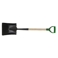Square Point Shovel, Wood, Tempered Steel Blade, D-Grip Handle, 29" Long Equipment World