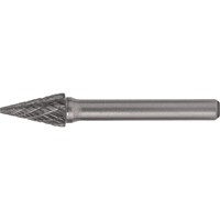 Fraises au carbure solide - Forme conique pointue, , 1/8" dia., 1/8" Tige, 7/16" Prof. de la coupe Equipment World