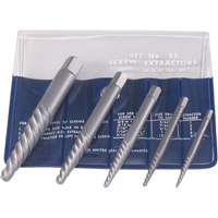 Screw Extractors - Screw Extractor Set in Fold-Up Pouch, 5 Pieces, High Carbon Steel Equipment World
