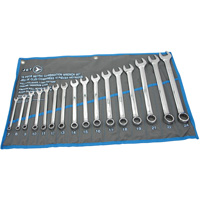 Fully Polished Long Pattern Combination Wrench Set, Combination, 16 Pieces, Metric Equipment World
