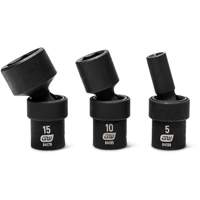 Jeu de 12 douilles m&eacute;triques flexibles universelles &agrave; chocs 1/4" &agrave; 6 pans Equipment World