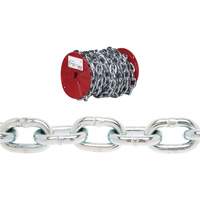 Campbell&reg; Proof Coil Chain, Low Carbon Steel, 3/16" x 100' (30.4 m) L, Grade 30, 800 lbs. (0.4 tons) Load Capacity Equipment World