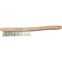 Curved-Handle Scratch Brushes, Stainless Steel, 4 x 19 Wire Rows, 14" Long Equipment World