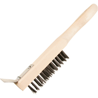 Scratch Brush With Scraper, Steel, 5 x 13 Wire Rows, 11-3/8" Long Equipment World