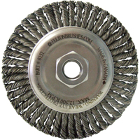 Wire Wheel Brushes, 5-7/8" Dia., 0.02" Fill, 5/8"-11 Arbor, Steel Equipment World