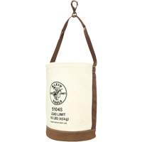 Sceau &agrave; fond en cuir, 17" h, Toile, Blanc Equipment World
