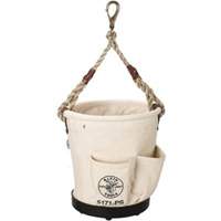 Tapered-Wall Bucket, 12" L x 9" W x 12" H, Canvas, Natural Equipment World