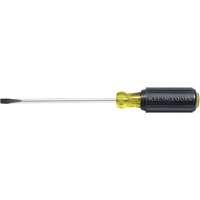 Slot Cabinet Tip Screwdriver, 1/4" Tip, Round, 10-11/32" L, Cushion Grip Handle Equipment World