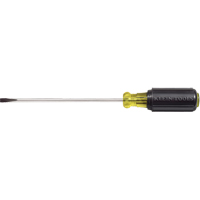Slot Cabinet Tip Screwdriver, 3/16" Tip, Round, 9-3/4" L, Cushion Grip Handle Equipment World
