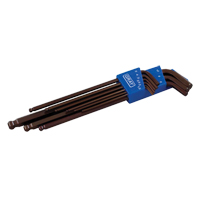 Jeu de cl&eacute;s hexagonales &agrave; rotule sph&eacute;rique avec tige tr&egrave;s longue, 9 mcx, M&eacute;trique Equipment World