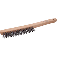 Long Handle Industrial-Duty Scratch Brush, Steel, 3 x 19 Wire Rows, 14" Long Equipment World