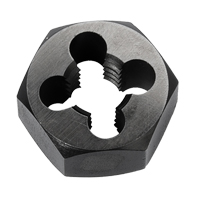 Hex Rethreading Die Nut, 1"/1-1/4" Dia., 1/4"-18 Thread, Carbon Steel/Chromium Steel Equipment World