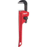 Pipe Wrench, 1-1/2" Jaw Capacity, 10" Long, Powder Coated Finish, Ergonomic Handle Equipment World