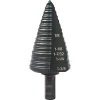 #12 Multi-Hole Step Drill Bit, 7/8" - 1-3/8" , 1/16" Increments, High Speed Steel Equipment World