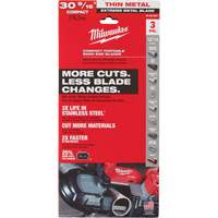 Extreme Metal Band Saw Blades, High Speed Steel, 30-9/16" L x 1/2" W x 0.02" Thick, 12/14 TPI Equipment World