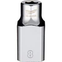 Douille m&eacute;trique avec c&ocirc;t&eacute;s Four Flats, 8 mm, Prise 1/2", 6 pans Equipment World