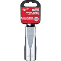 Douille m&eacute;trique avec c&ocirc;t&eacute;s Four Flats, 20 mm, Prise 1/2", 6 pans, Profond Equipment World