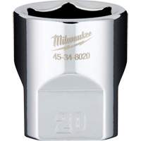 Douille m&eacute;trique avec c&ocirc;t&eacute;s Four Flats, 20 mm, Prise 3/8", 6 pans Equipment World