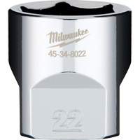 Douille m&eacute;trique avec c&ocirc;t&eacute;s Four Flats, 22 mm, Prise 3/8", 6 pans Equipment World