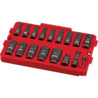 Shockwave Impact Duty Packout Socket Set, 17 Pcs, Impact, 3/8" Drive Size, Deep Equipment World
