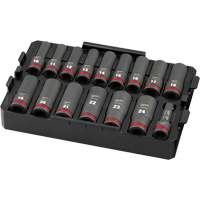 Shockwave Impact Duty Packout Socket Set, 16 Pcs, Impact, 1/2" Drive Size, Deep Equipment World