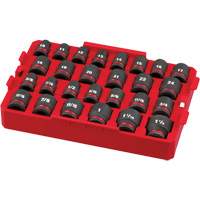 Shockwave Impact Duty Packout Socket Set, 27 Pcs, Impact, 1/2" Drive Size Equipment World