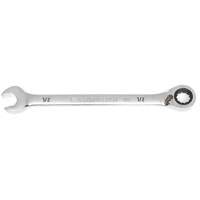 90-Tooth Reversible Ratcheting Wrench, 12 Point, 1/2", Chrome/Polished Finish Equipment World