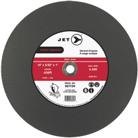Meule &agrave; tronçonner Power Abrasive A36R, 14" x 3/32", Arbre de 1", Type 1, 4400 Tr/min Equipment World