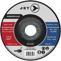 A60T PowerPlus Cut-Off Wheel, 5" x 3/64", 7/8" Arbor, Type 27, 12200 RPM Equipment World