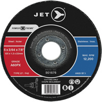 A60PX Power-Xtreme Cut-Off Wheel, 5" x 3/64", 7/8" Arbor, Type 27, 12200 RPM Equipment World