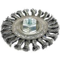 Twist Knot Wheels Threaded for Angle Grinders, 4" Dia., 0.022" Fill, 5/8"-11 Arbor, Steel Equipment World