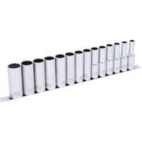 SS1214DM-12 Jeu de douilles chrom&eacute;es, 14 Mcx, Prise de 1/2", Profond Equipment World