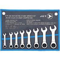 SRCWS-8S Stubby Ratcheting Wrench Set, Combination, 8 Pieces, Imperial Equipment World