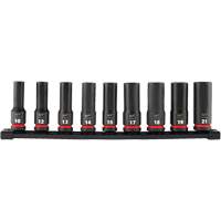 Shockwave Impact Duty Metric 6 Point Socket Set, 9 Pcs, Impact, 1/2" Drive Size, Deep Equipment World