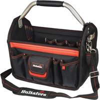 14" Open-Top Tool Carrier, Ballistic Polyester, Black/Red Equipment World
